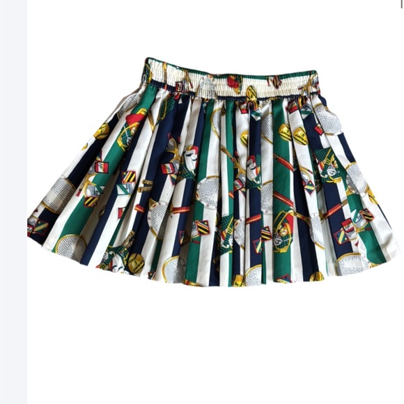 LizSport / Liz Sport pleated short skirt with tennis motif Size Small - Picture 1 of 12